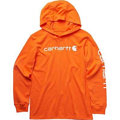 Carhartt Child boy,youth boy,toddler boy Exotic Orange Boys' Long Sleeve Hooded Graphic T-Shirt