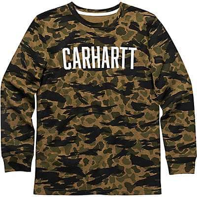 Carhartt Boys' Blnd Duck Camo Boys' Long Sleeve Camo T-Shirt