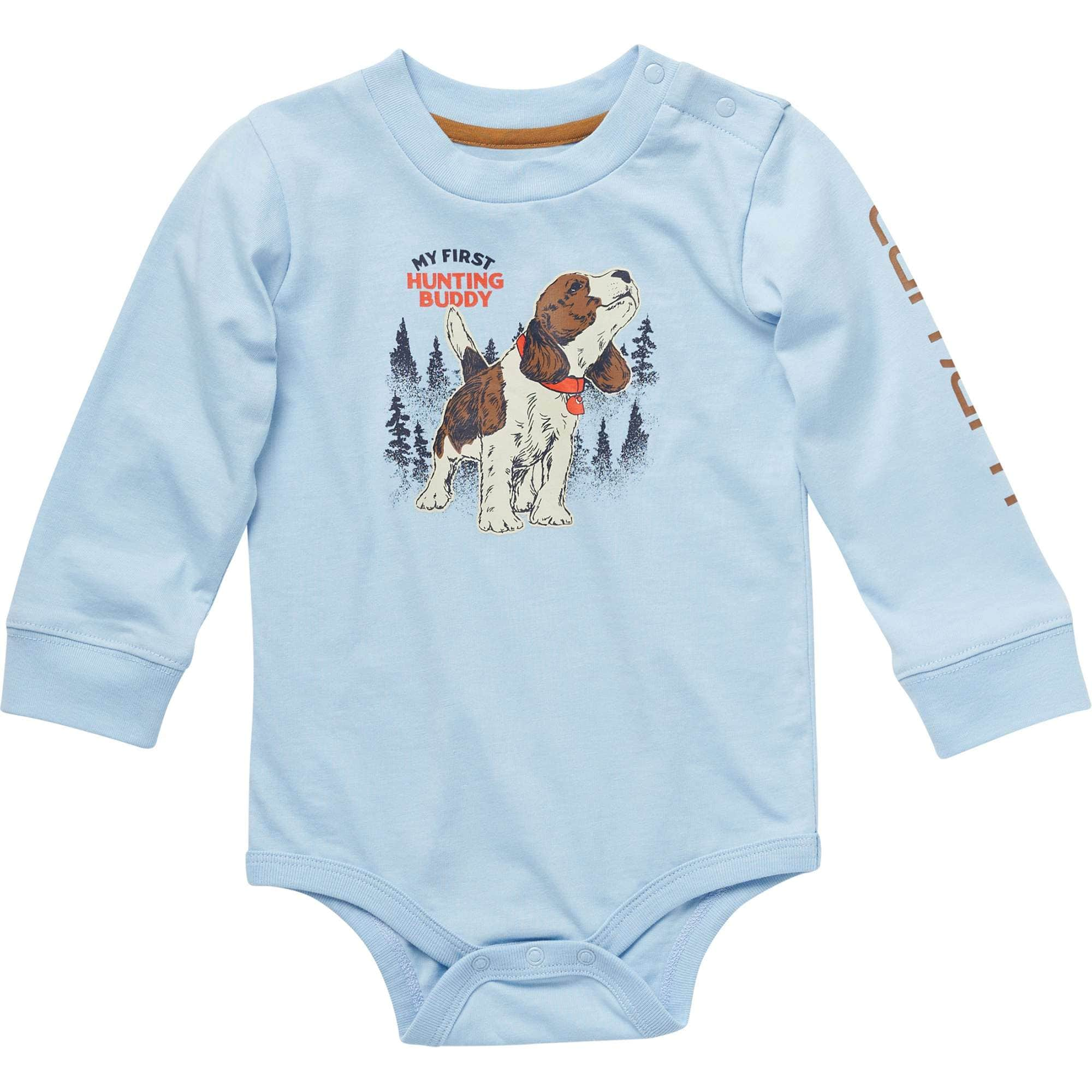 BQ27 Carhartt Long Sleeve Crewneck Bodysuit Elk Fishing Shirt Baby Boy 3  Month