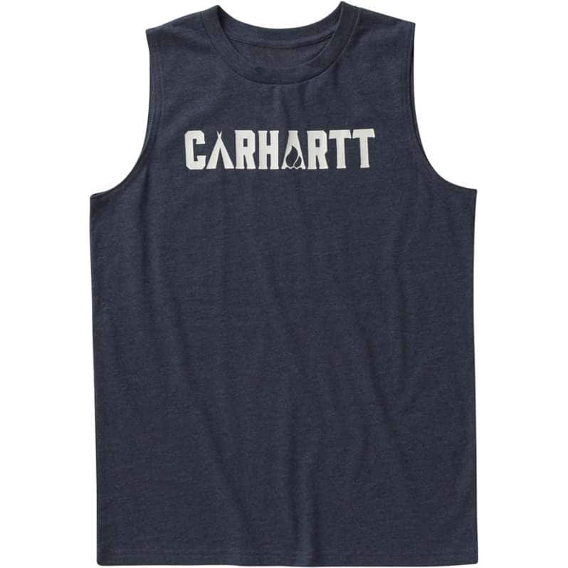 Carhartt  Navy Heather Boys' Sleeveless Camp T-Shirt