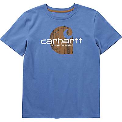 Carhartt Boys' Cobalt Boys' Short-Sleeve Woodgrain C T-Shirt