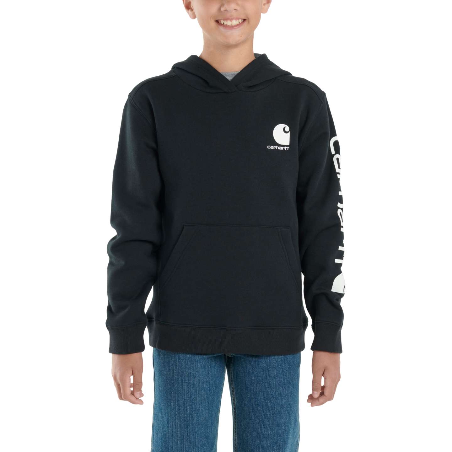 Свитшот Carhartt Long-Sleeve Graphic Sweatshirt (Toddler/Child/Youth) для мальчиков, цвет: Чёрный — фото 3