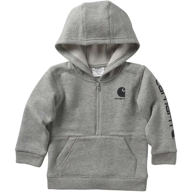 Carhartt  Grey Heather Boys' Long-Sleeve Half-Zip Sweatshirt (Baby/Toddler)