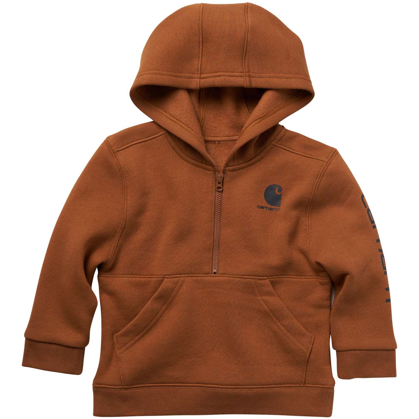Толстовка Carhartt Long-Sleeve Half-Zip для мальчиков-малышей, цвет: Коричневый — фото 1