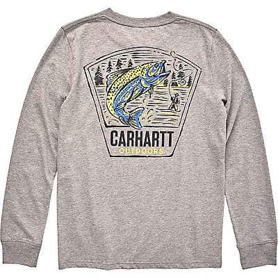 Carhartt Youth boy,toddler boy,child boy Charcoal Heather Boys' Long-Sleeve Rugged and Tough T-Shirt