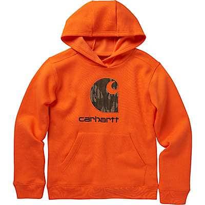 Carhartt Youth boy,child boy Exotic Orange Boys' Long-Sleeve Camo "C" Sweatshirt