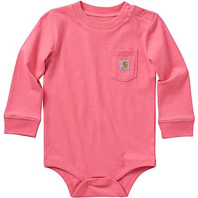 Carhartt Unisex Pink Lemonade Infant Long-Sleeve Pocket Bodysuit