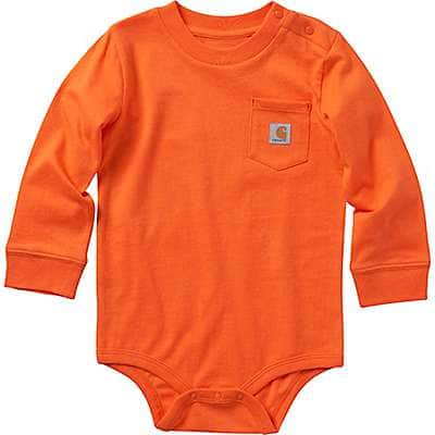 Carhartt Unisex Exotic Orange Infant Long-Sleeve Pocket Bodysuit