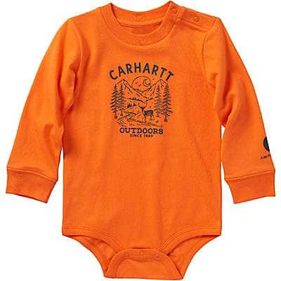 Carhartt Infant boy Exotic Orange Boys' Long-Sleeve Deer Bodysuit