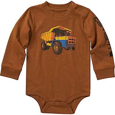 Carhartt Infant boy Carhartt Brown Boys' Long-Sleeve Dump Truck Bodysuit