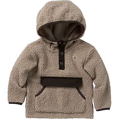 Carhartt Toddler boy,infant boy Khaki Boys' Long-Sleeve Fleece Hooded Half-Snap Sweatshirt