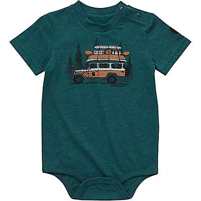 Carhartt Infant boy Shaded Spruce Heather Boys' Short Sleeve Truck Bodysuit