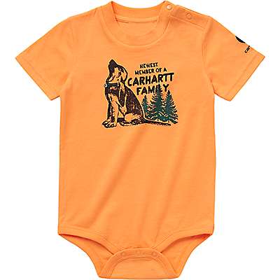 Carhartt Infant boy Peach Beige Boys' Short Sleeve Dog Bodysuit