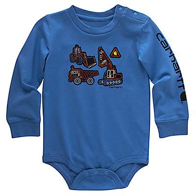 Carhartt Infant boy Blue Glow Boys' Long-Sleeve Construction Bodysuit