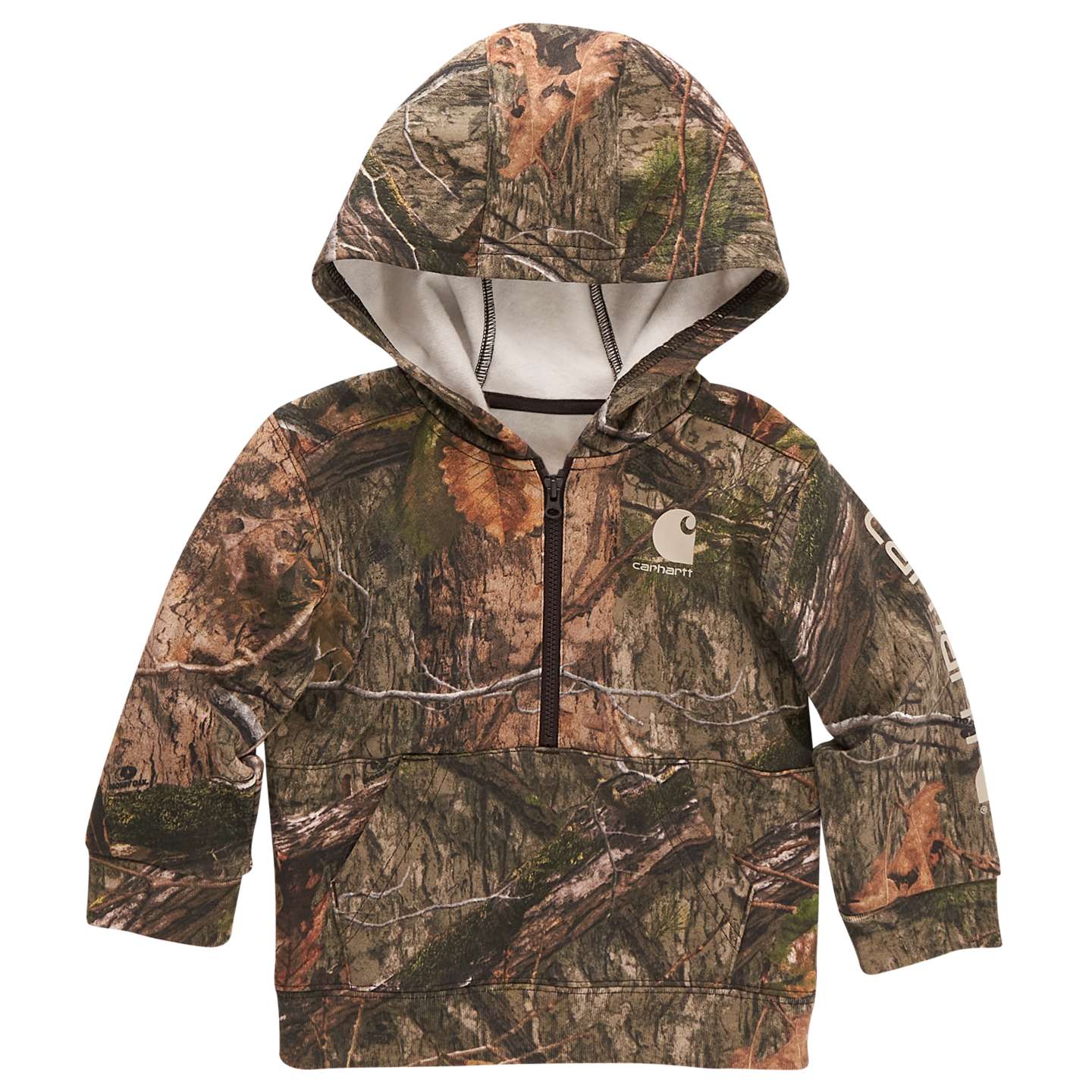 Толстовка Carhartt Long-Sleeve Half-Zip Camo для мальчиков-малышей, цвет: Mossy Oak Break-Up Country — фото 1