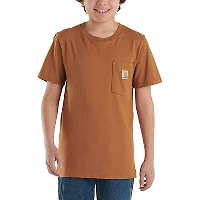 Carhartt Child boy,youth boy,youth girl,child girl Carhartt Brown Kids' Short-Sleeve Pocket T-Shirt