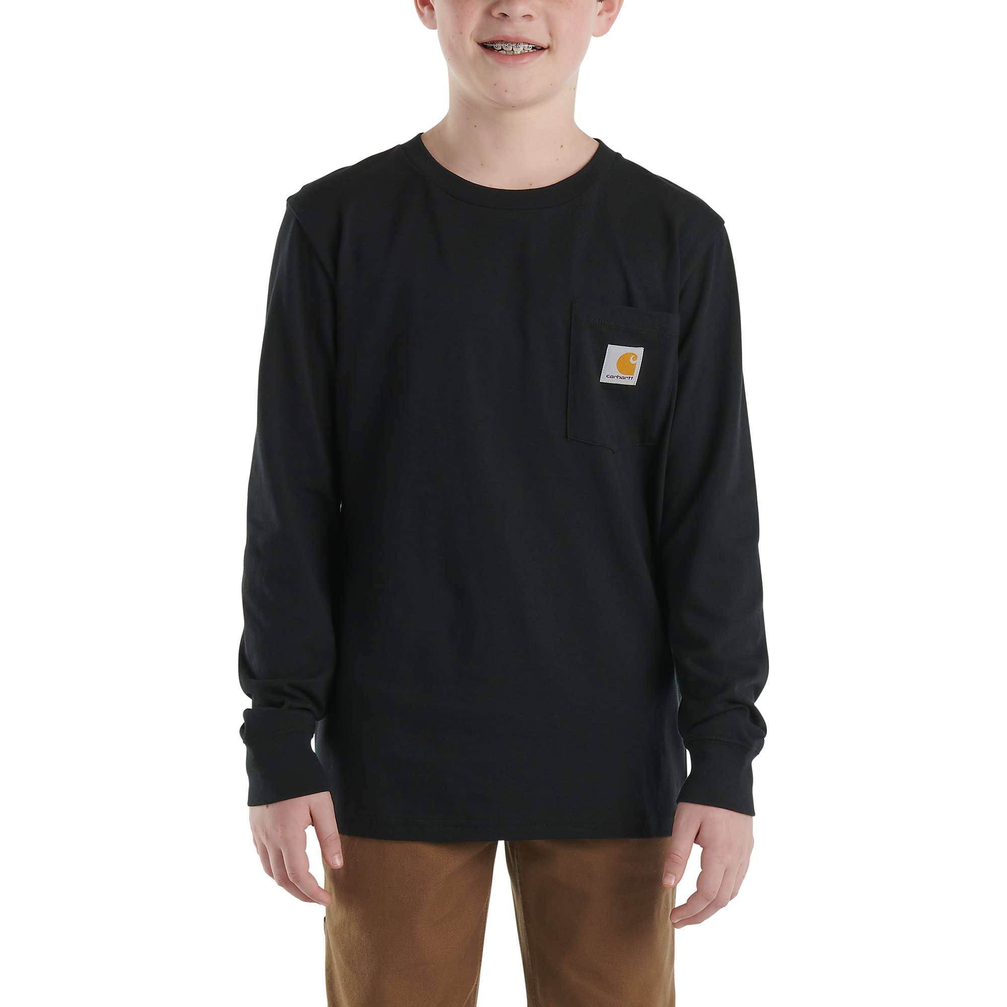 Boys' Long-Sleeve Pocket T-Shirt