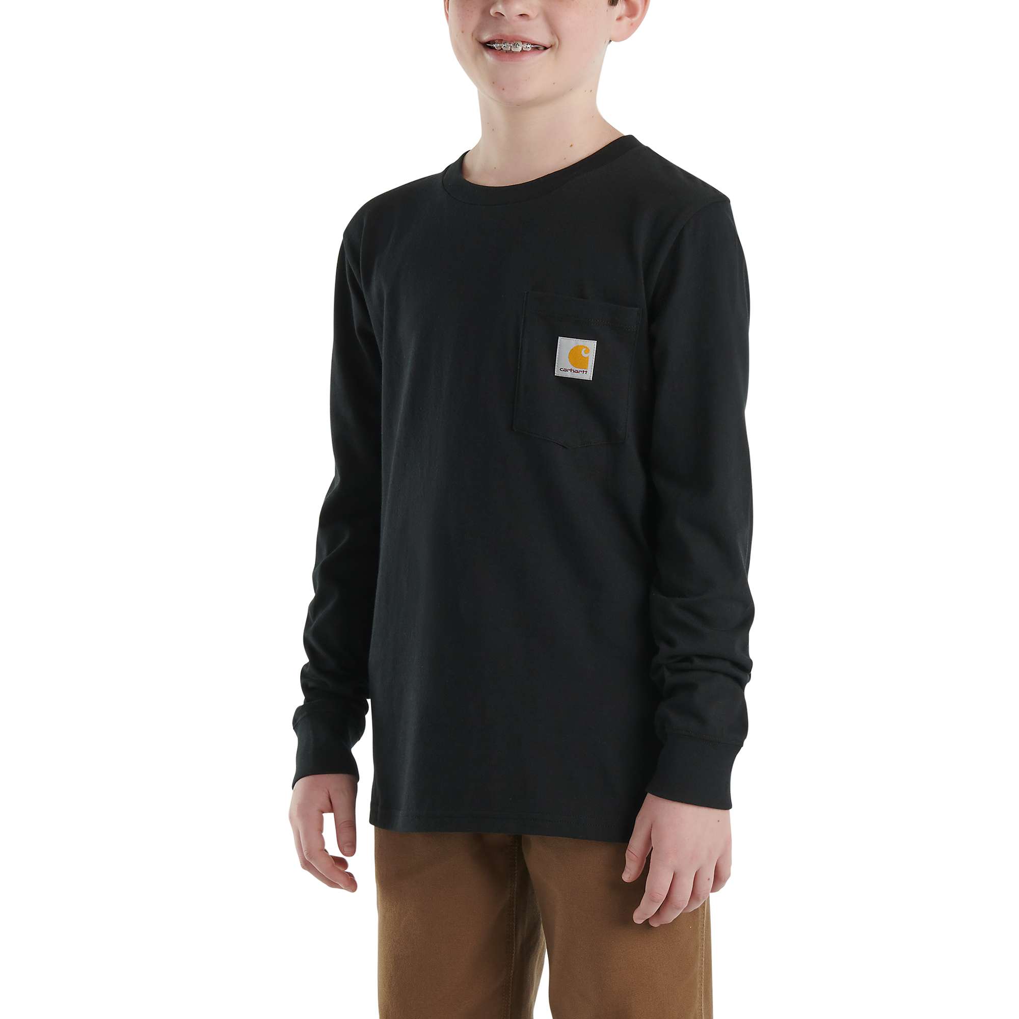 Boys' Long-Sleeve Pocket T-Shirt