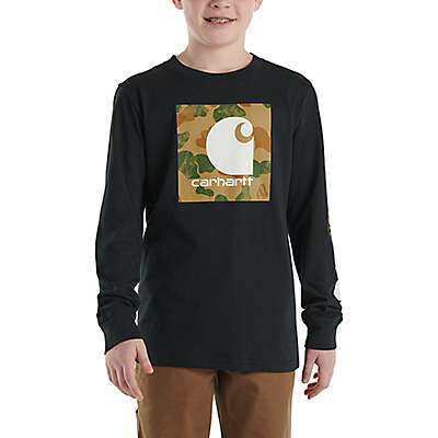 Carhartt Child boy,youth boy Black Boys' Long-Sleeve Camo Graphic T-Shirt