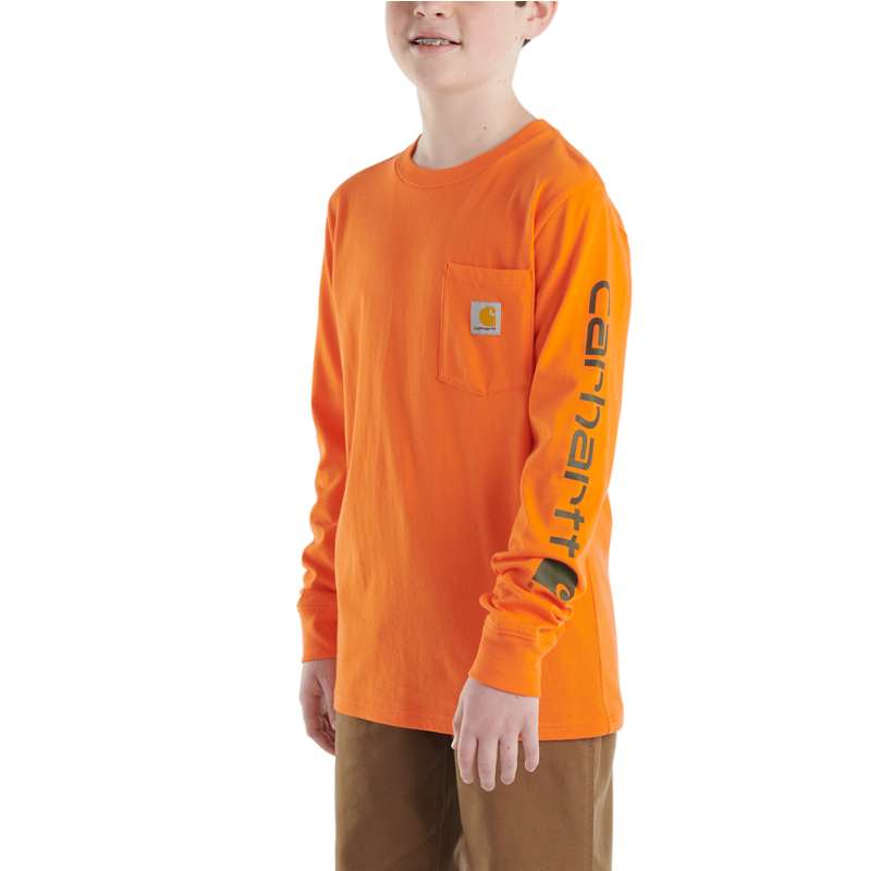 Carhartt  Hunter Orange Boys' Long-Sleeve Pocket T-Shirt (Toddler/Child/Youth)