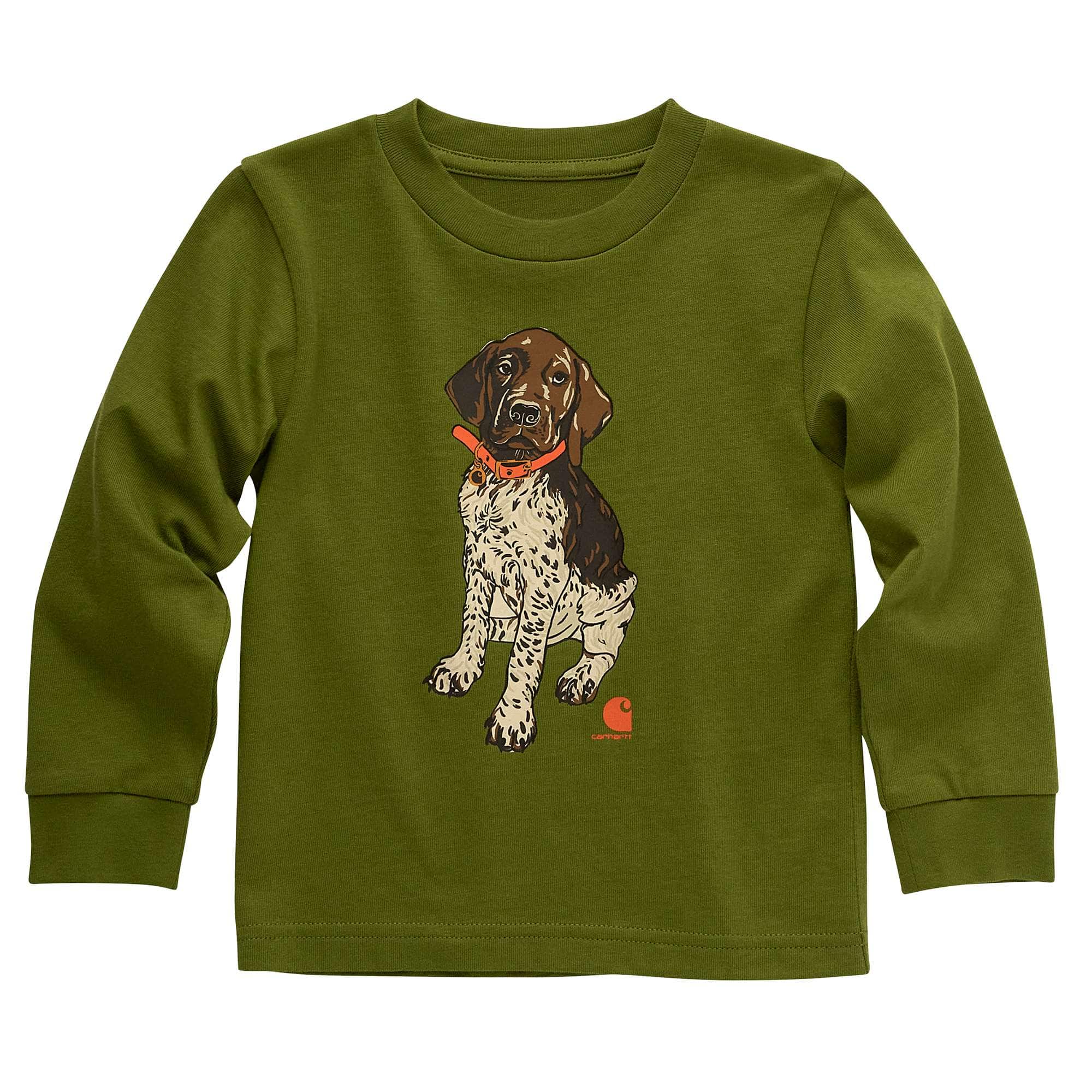 Carhartt Infant boy,toddler boy,child boy Light Moss Boys' Long-Sleeve Puppy T-Shirt