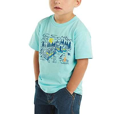 Carhartt Toddler boy,child boy Gulf Blue Boys' Short-Sleeve Camping T-Shirt (Toddler/Child)