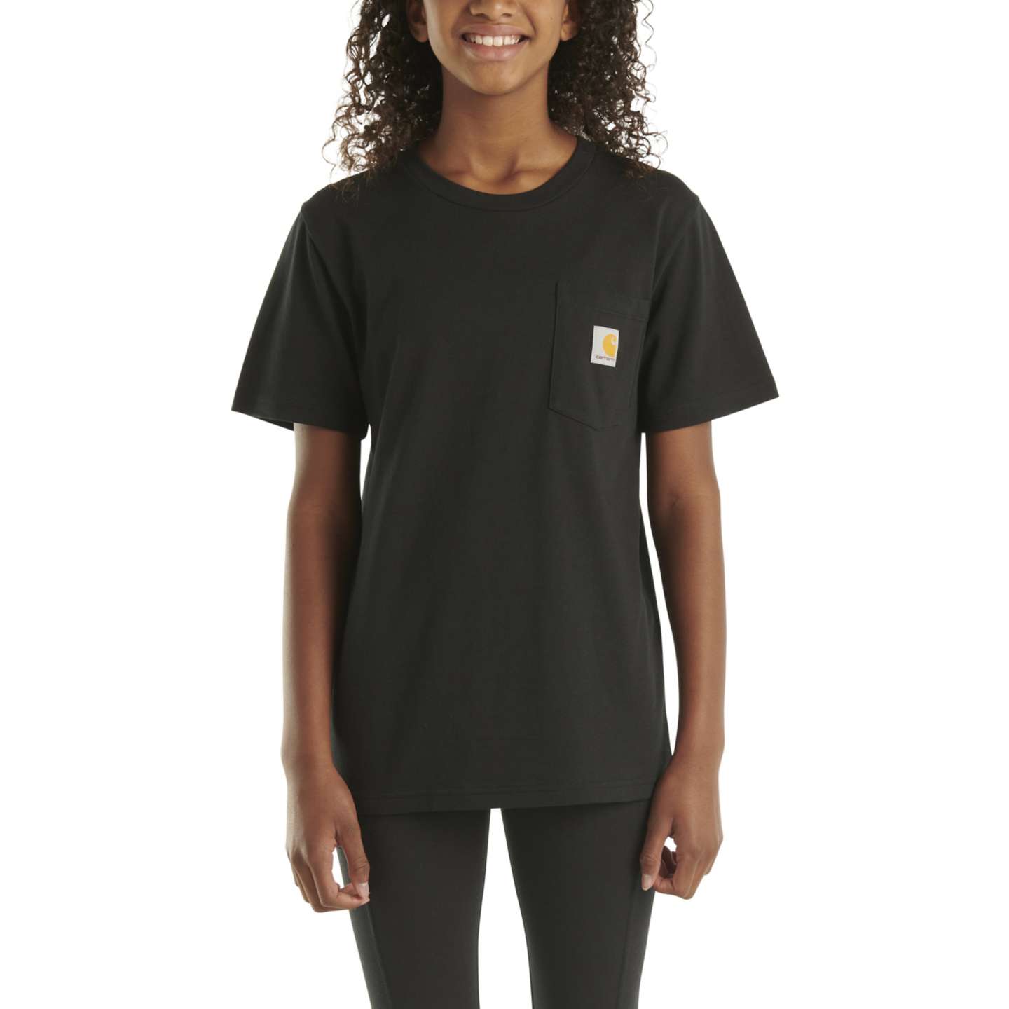 Детская футболка Carhartt Short Sleeve Pocket T-Shirt (Toddler/Child/Youth), цвет: Чёрный — фото 4