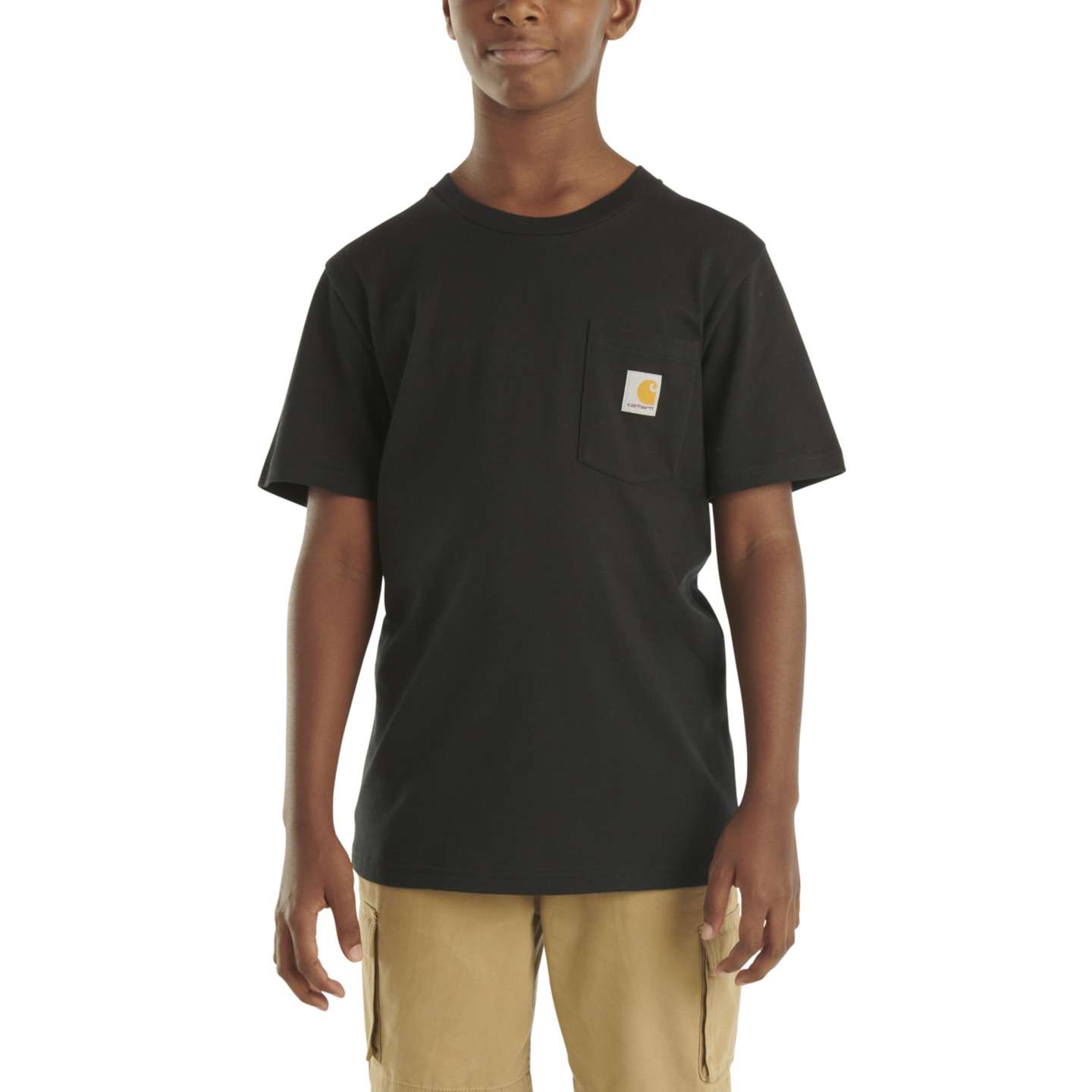 Детская футболка Carhartt Short Sleeve Pocket T-Shirt (Toddler/Child/Youth), цвет: Чёрный — фото 2
