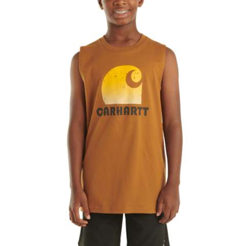 Детские футболки Carhartt Boys' Sleeveless Carhartt Logo T-Shirt (Child/Youth)