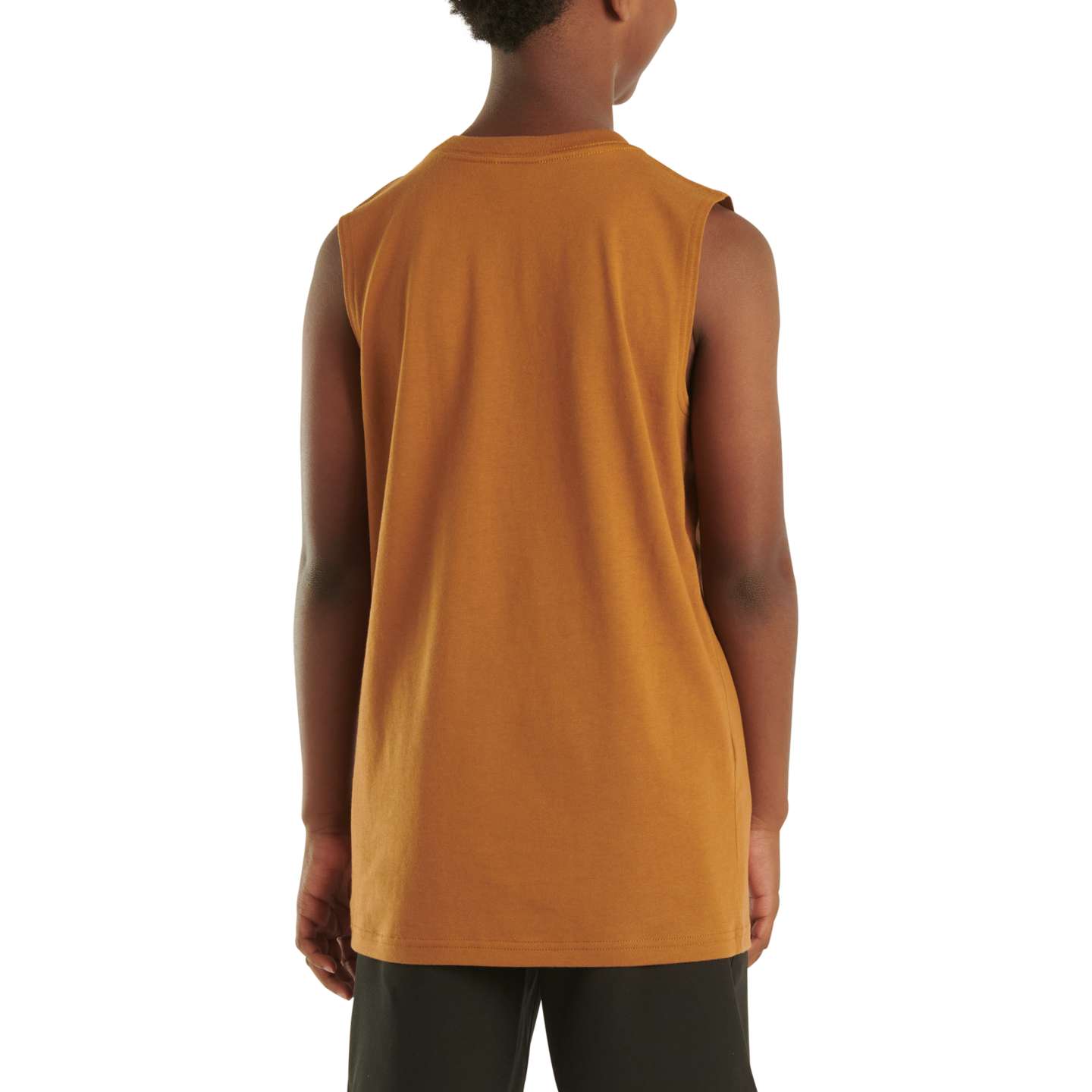 Футболки Sleeveless Carhartt Logo для мальчиков, цвет: Коричневый — фото 2
