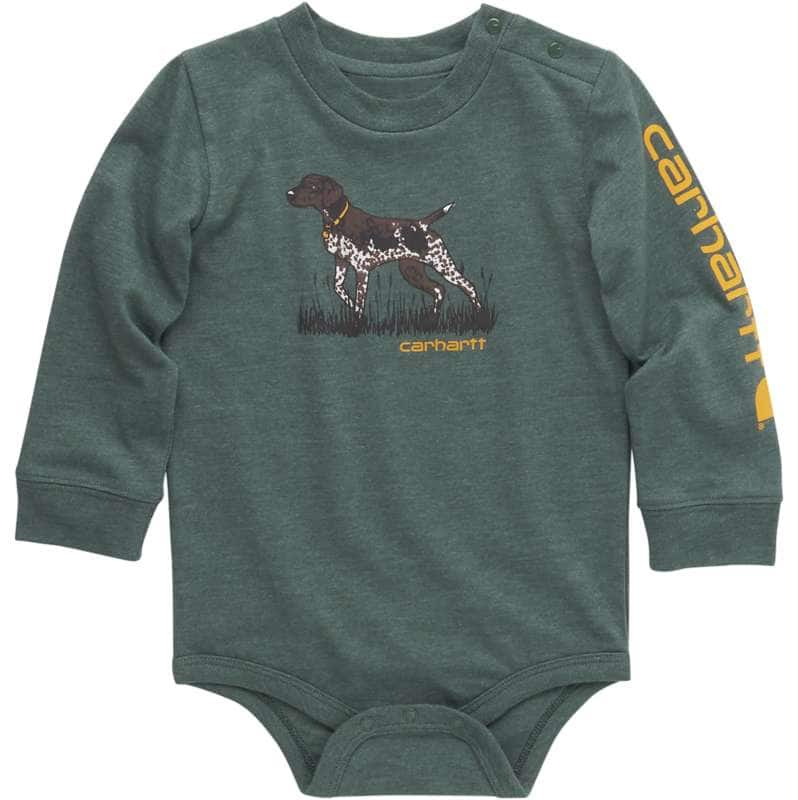 Carhartt  Green Heather Boys' Long-Sleeve Dog Bodysuit (Infant)