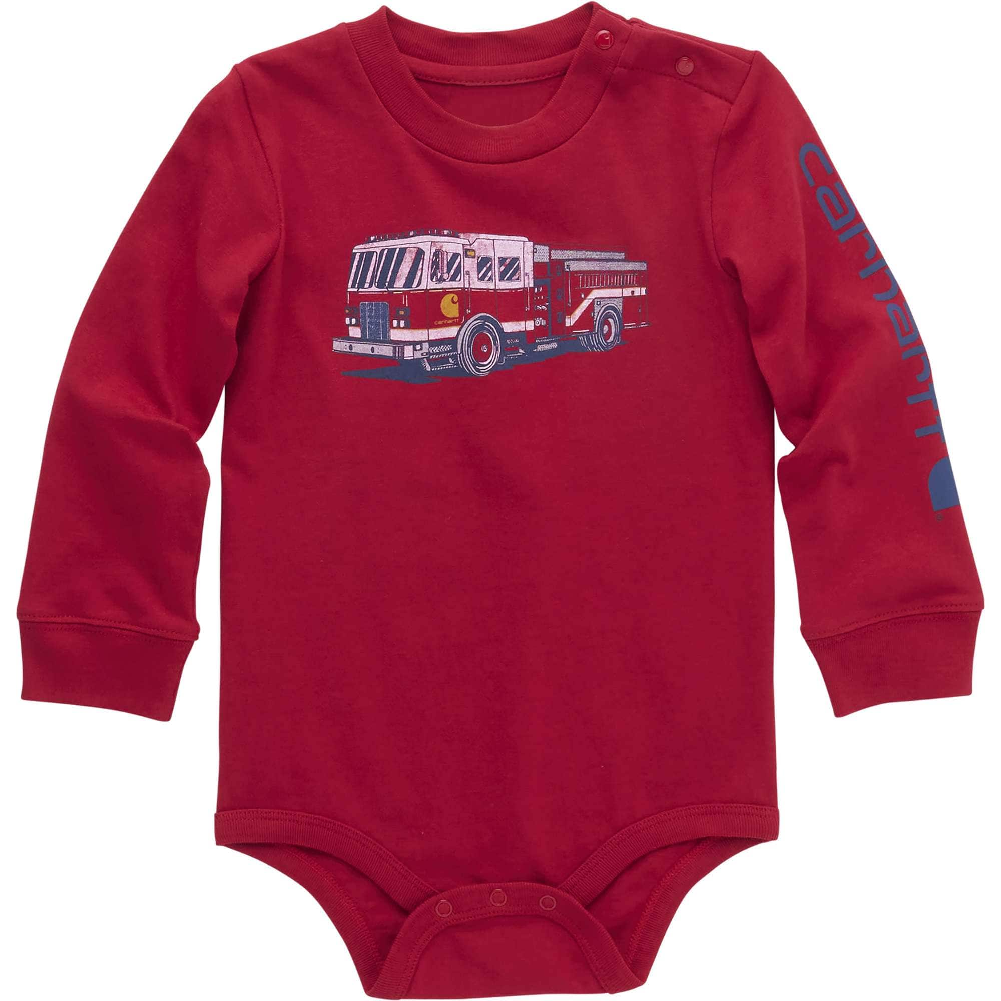Carhartt Boys' Long-Sleeve Fire Truck Bodysuit (Infant)