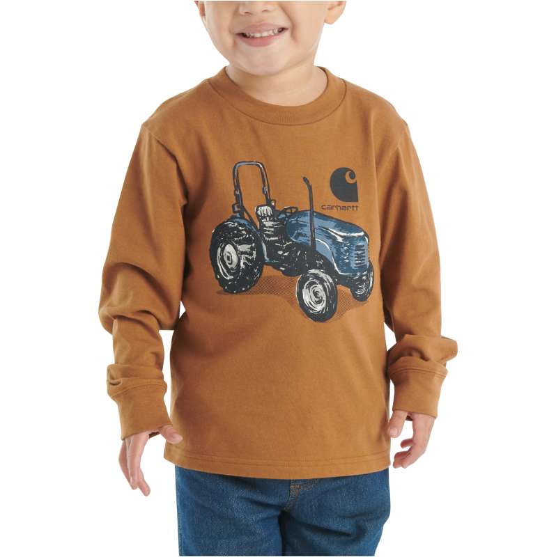 Carhartt  Carhartt Brown Boys' Long-Sleeve Tractor T-Shirt (Infant/Toddler/Child)