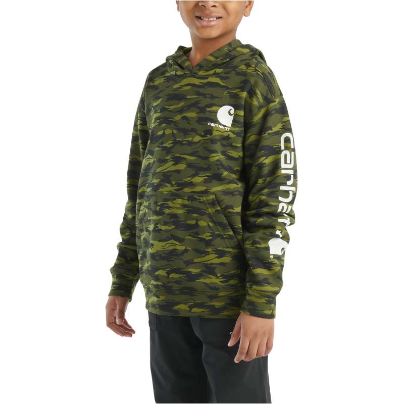 Carhartt  Green Camo Boys' Long-Sleeve Camo Graphic Sweatshirt (Child/Youth)