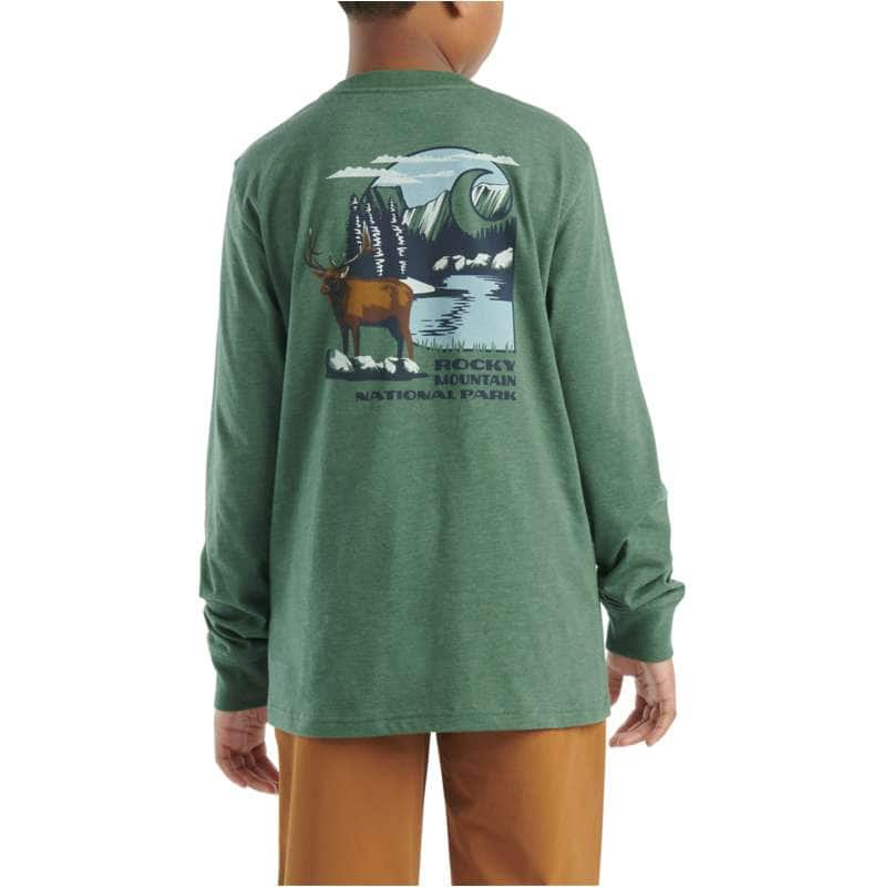 Carhartt  Green Heather Kids' Long-Sleeve Rocky Mountain Graphic T-Shirt (Toddler/Child/Youth)