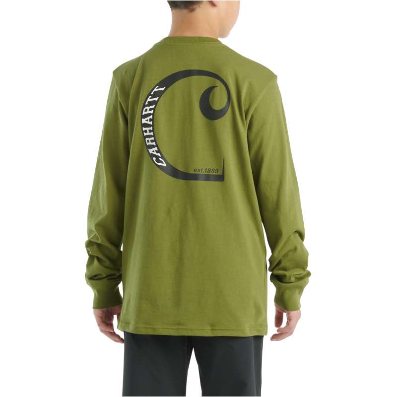 Carhartt  Olive Boys' Long-Sleeve Graphic Pocket T-Shirt (Child/Youth)