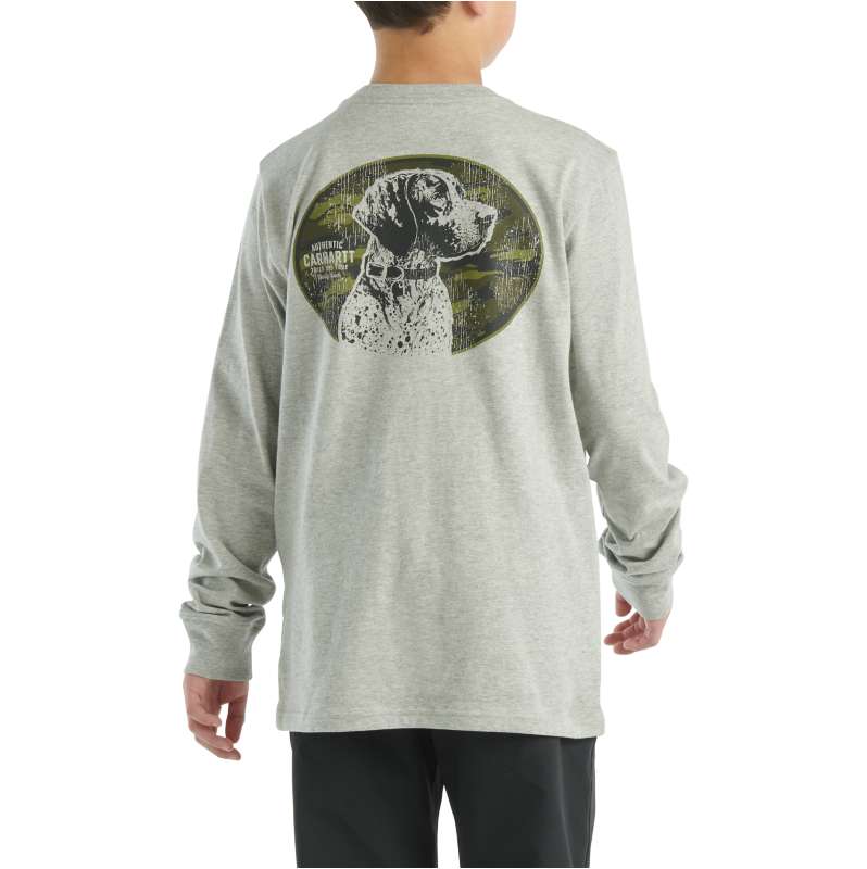 Carhartt  Granite Heather Boys' Long-Sleeve Graphic Pocket T-Shirt (Child/Youth)