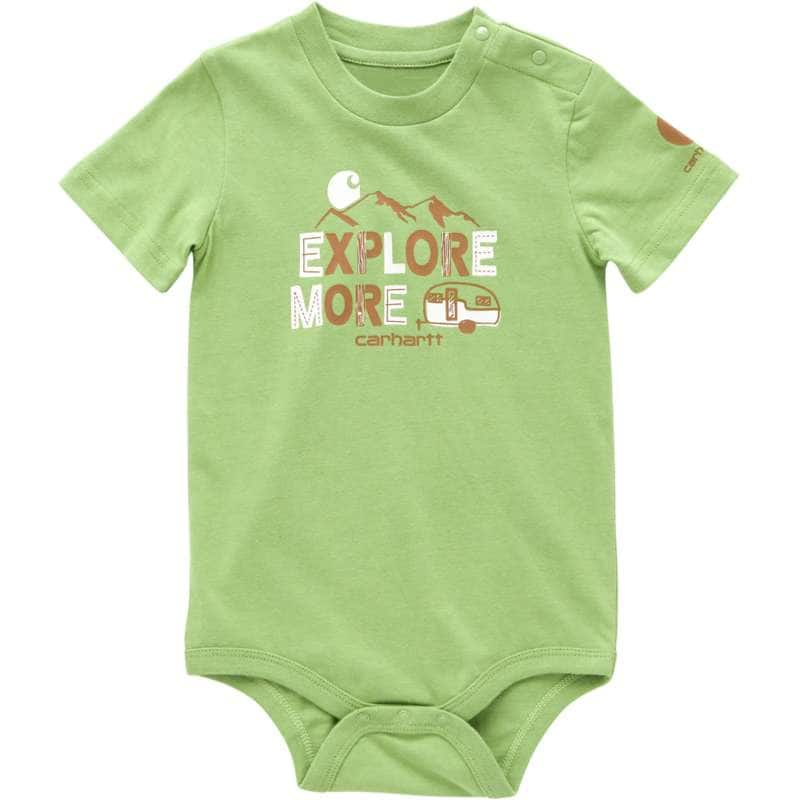 Carhartt  Algae Green Boys' Short Sleeve Explore More Bodysuit (Infant)