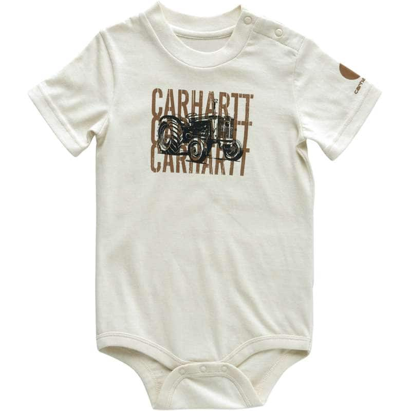 Carhartt  Chalk Boys' Short Sleeve Tractor Bodysuit (Infant)