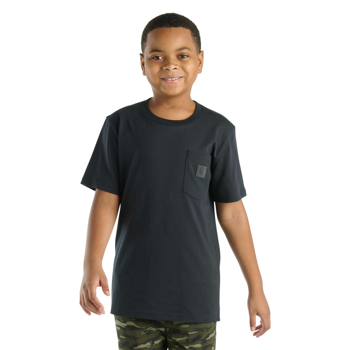 Детская футболка Carhartt Short Sleeve Tonal Pocket T-Shirt (Toddler/Child/Youth), цвет: Чёрный — фото 1
