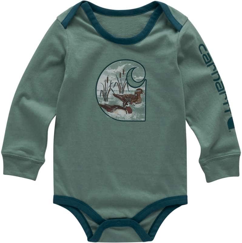 Carhartt  Patina Boys' Long Sleeve Duck "C" Bodysuit (Baby)