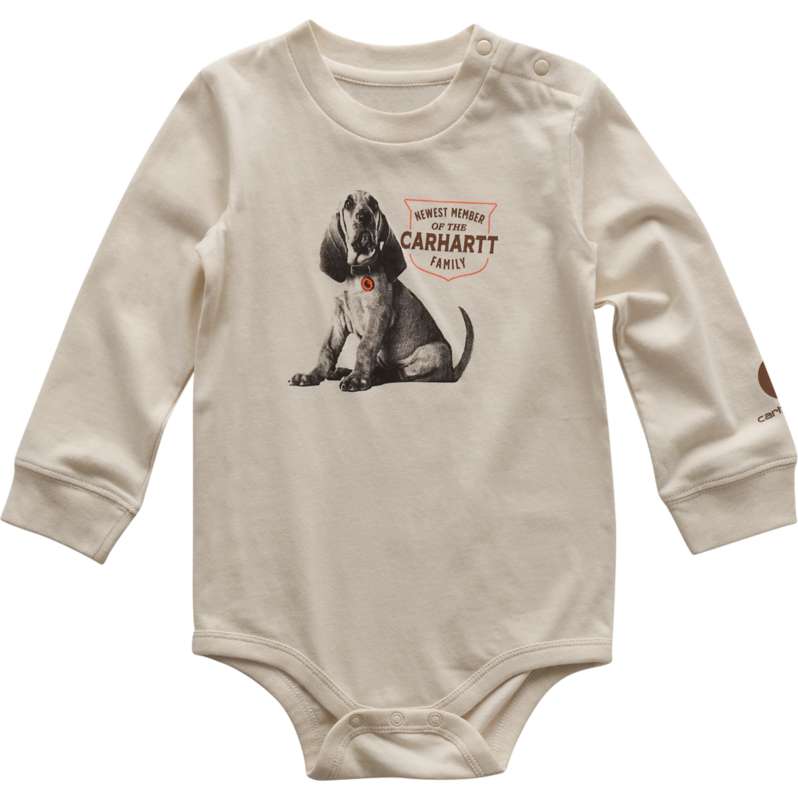 Carhartt  Chalk Boys' Long Sleeve Dog Bodysuit (Baby)