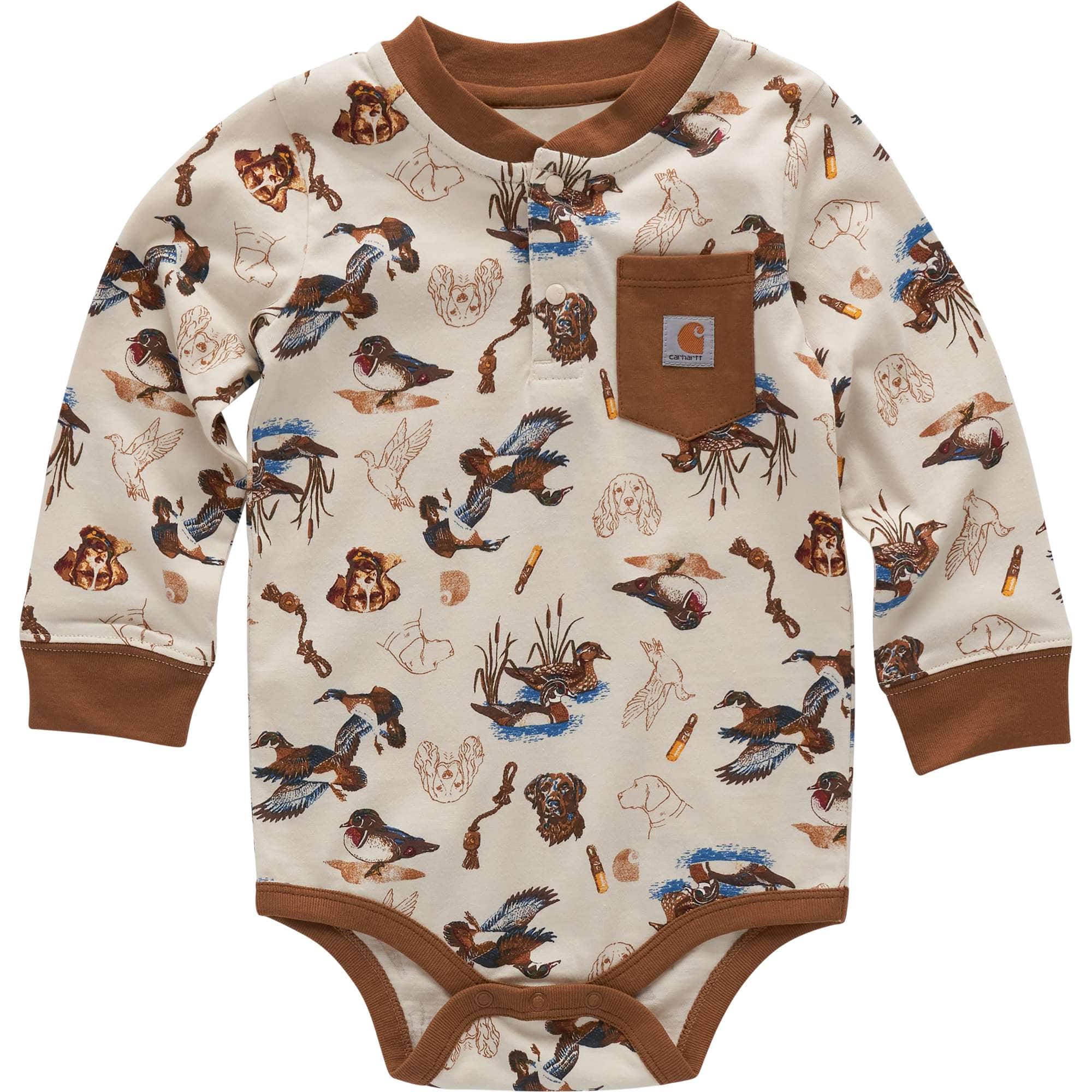 Additional thumbnail 1 of Boys' Long Sleeve Printed Henley Bodysuit (Baby)