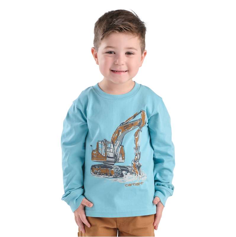 Carhartt  Dusted Aqua Boys' Long Sleeve Construction T-Shirt (Child/Youth)