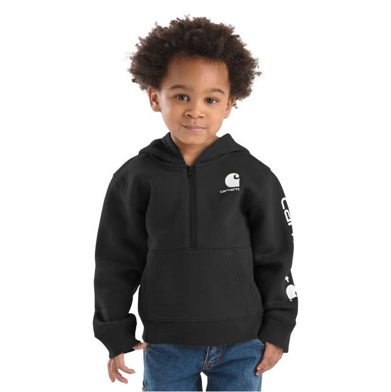 Carhartt  Black Boys' Long Sleeve Half-Zip Sweatshirt (Baby/Toddler)