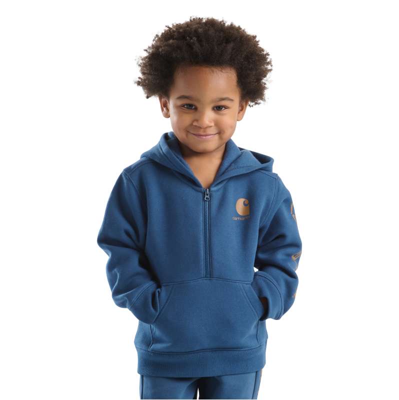 Carhartt  Deep Lagoon Boys' Long Sleeve Half-Zip Sweatshirt (Baby/Toddler)