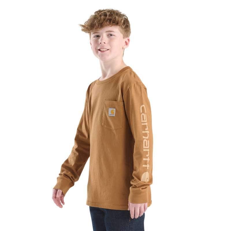 Loose Fit Heavyweight Long-Sleeve Pocket  Dog Graphic T-Shirt