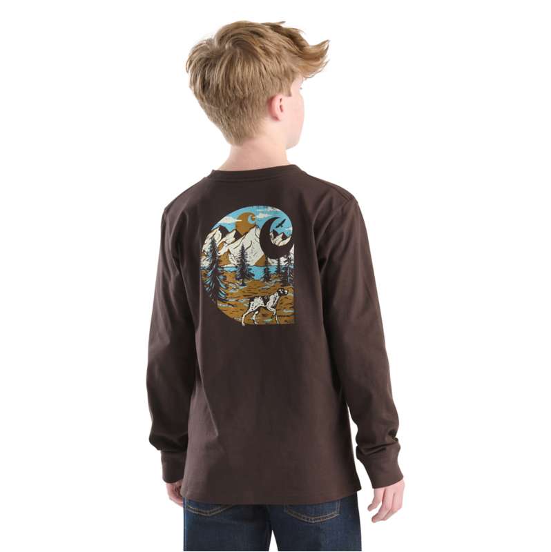 Carhartt  Mustang Brown Boys' Long Sleeve Dog "C" Pocket T-Shirt (Child/Youth)