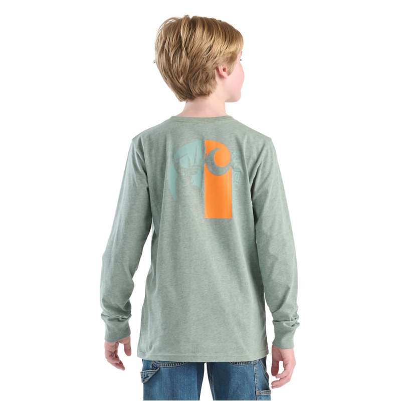 Carhartt  Mountain View Heather Boys' Long Sleeve Deer "C" Pocket T-Shirt (Child/Youth)