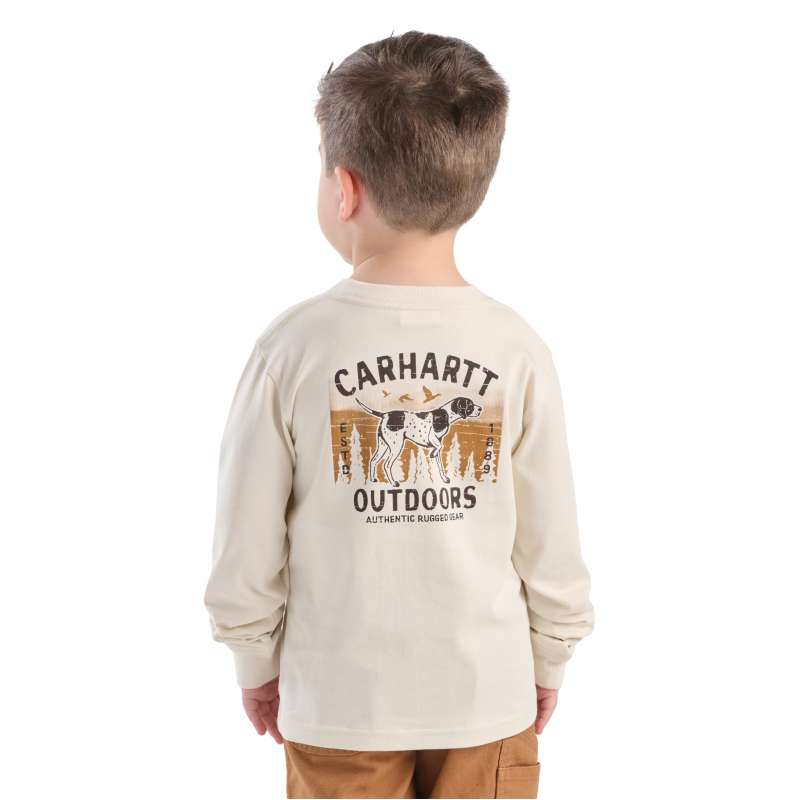 Carhartt  Chalk Boys' Long Sleeve Dog Pocket T-Shirt (Child/Youth)